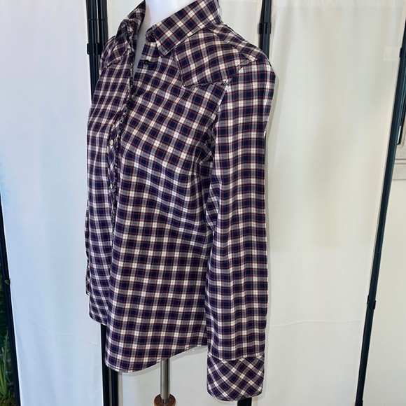 Eddie Bauer Top Checkered Pattern Snap Closure Size Medium - Picture 5 of 17